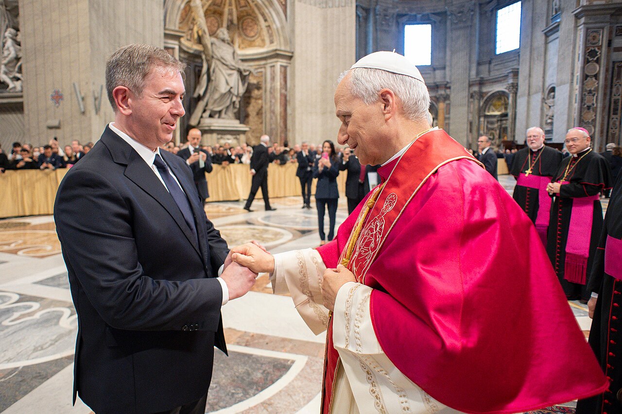 Pope Leo XIV at his inauguration Mass in St. Peter’s Square