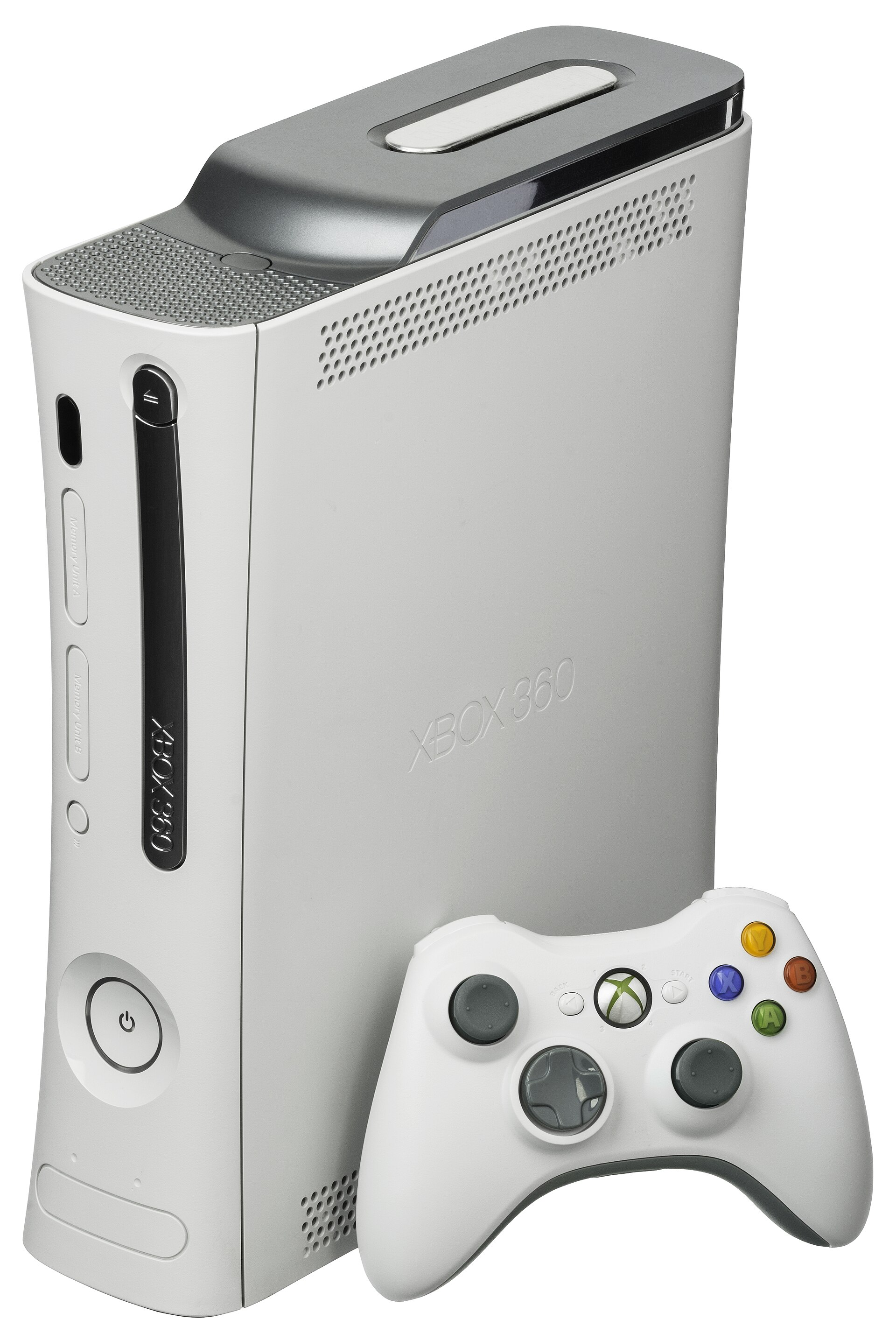 A games console with a controller