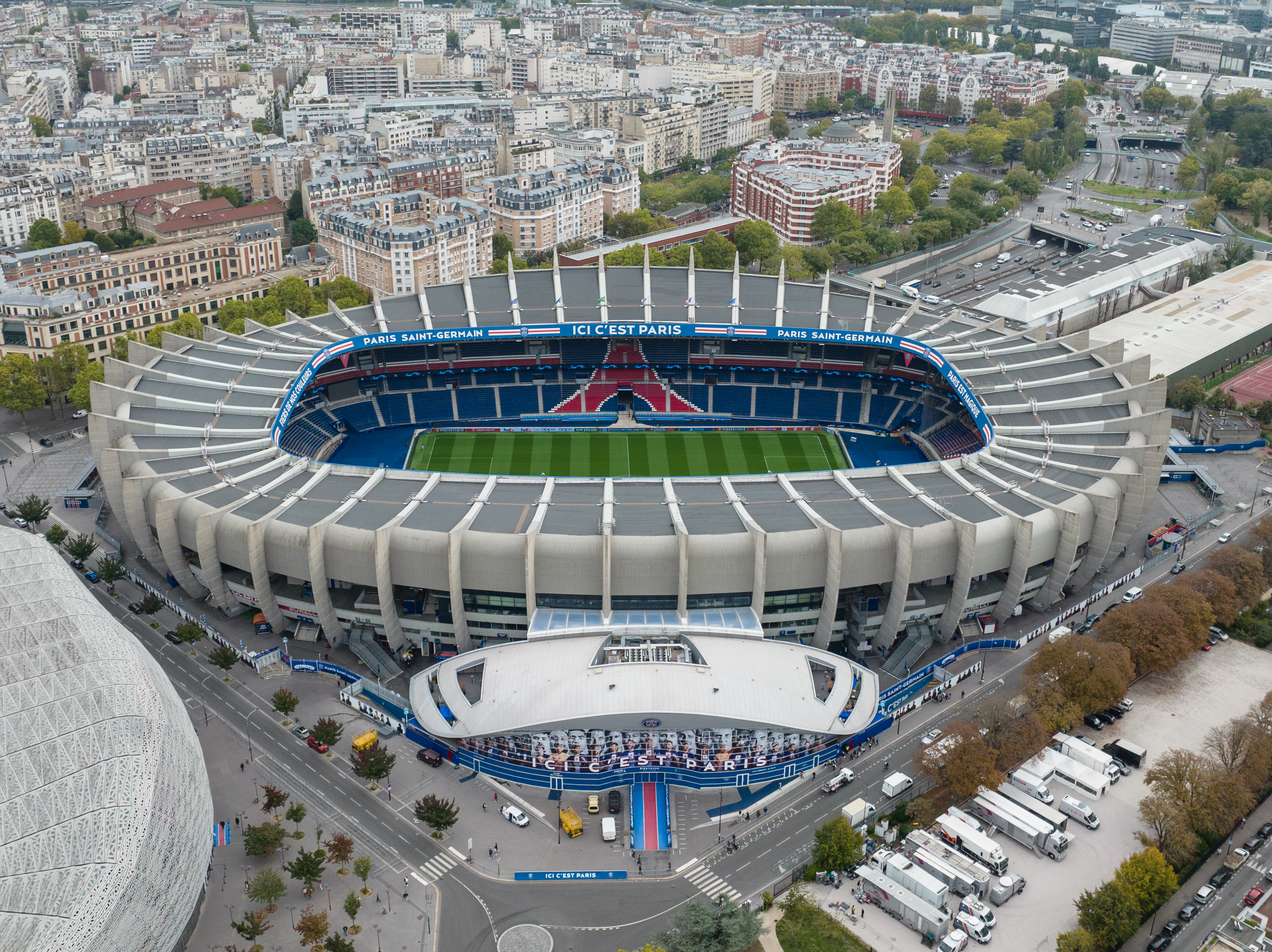 The Parc des Princes in Paris, home of Paris Saint-Germain and the venue for Tuesday's Champions League match against Barcelona