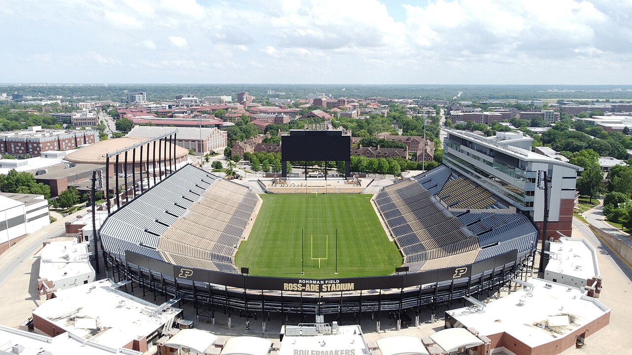Ross-Ade Stadium in West Lafayette, Indiana, home of the Purdue Boilermakers