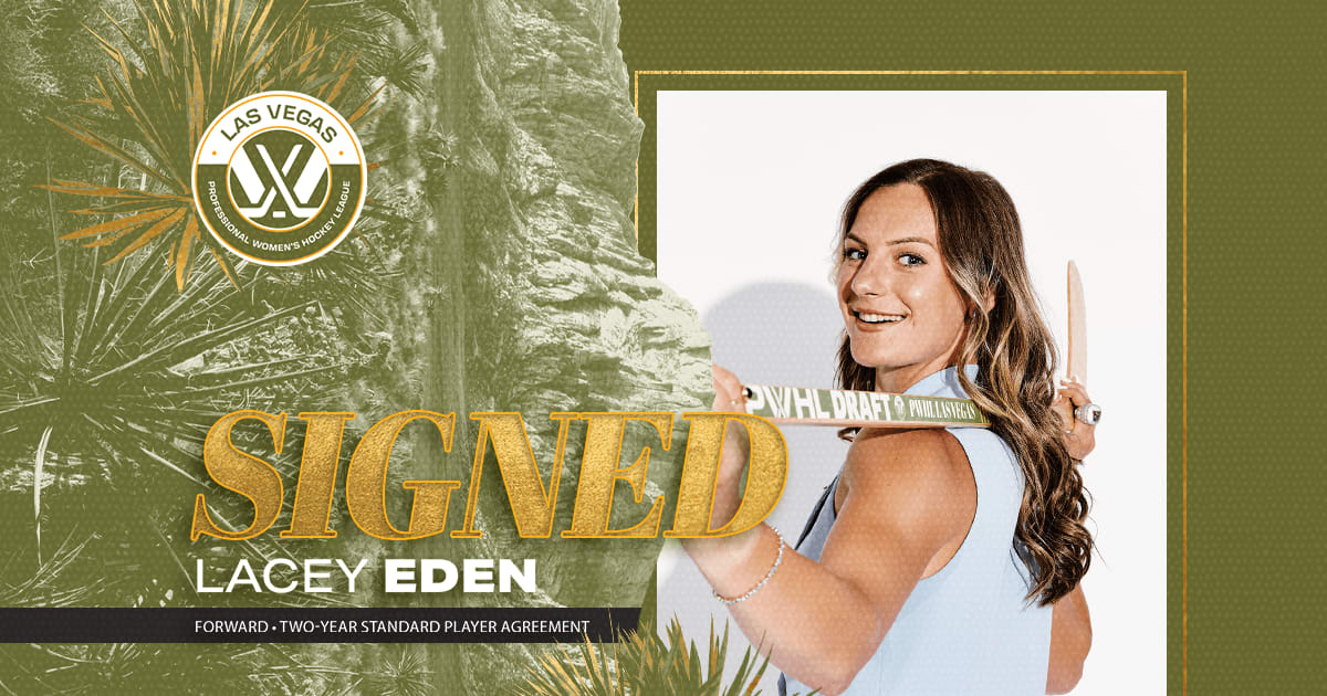 Lacey Eden in a PWHL Las Vegas signing photo