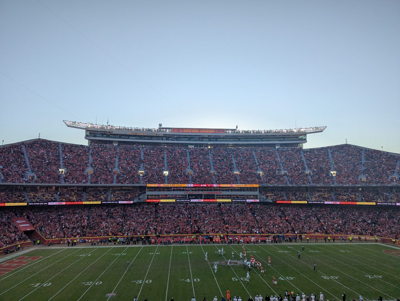 A packed GEHA Field at Arrowhead Stadium for Chiefs vs. Raiders.