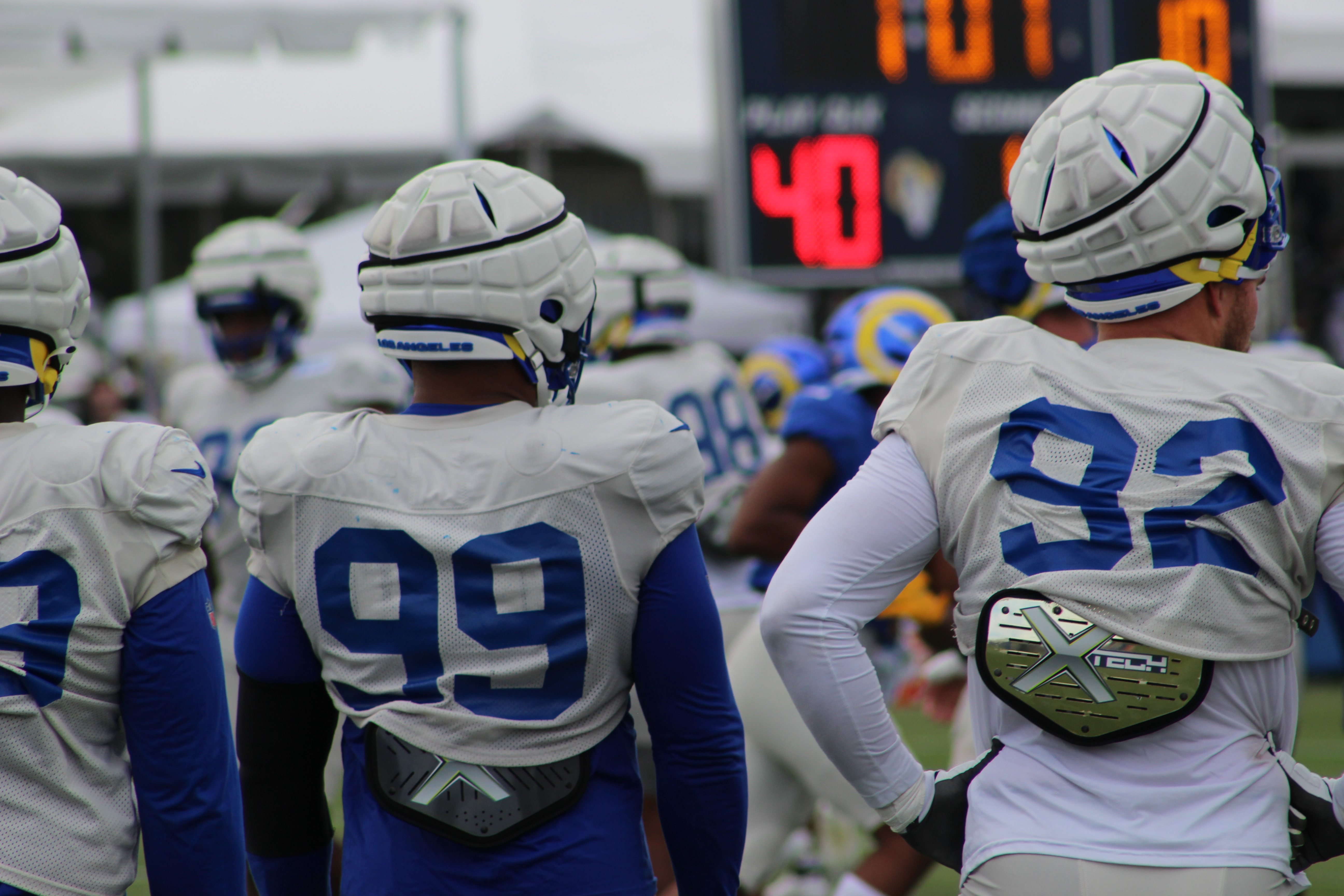 Aaron Donald on the field for the Los Angeles Rams