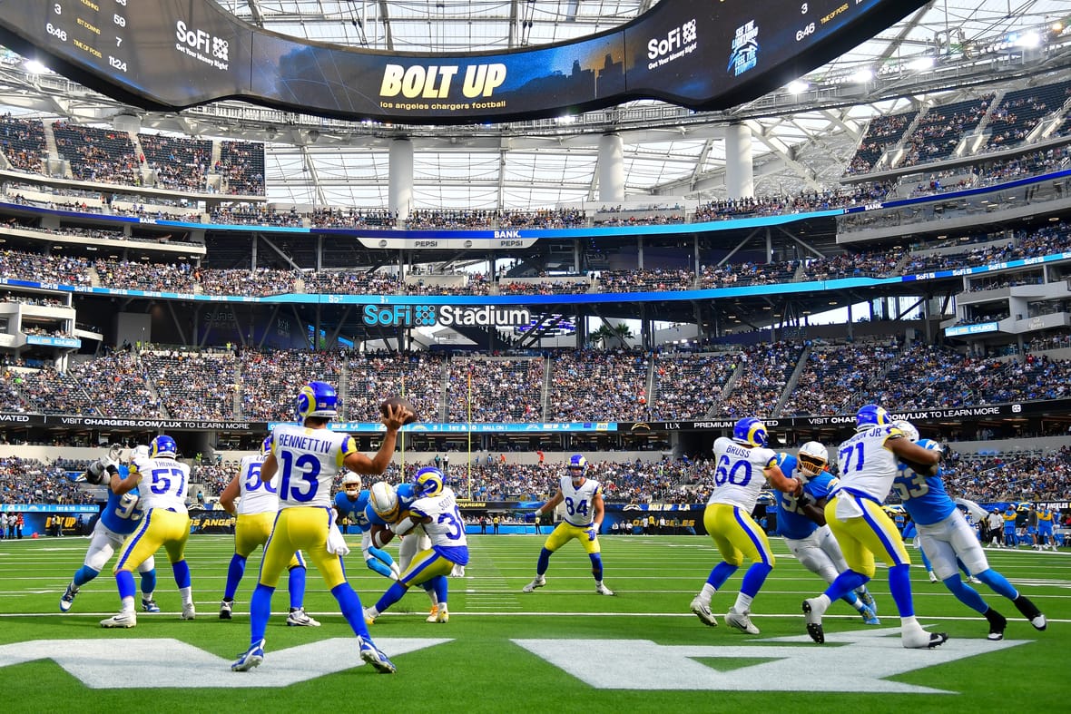 The Los Angeles Rams take the field at SoFi Stadium