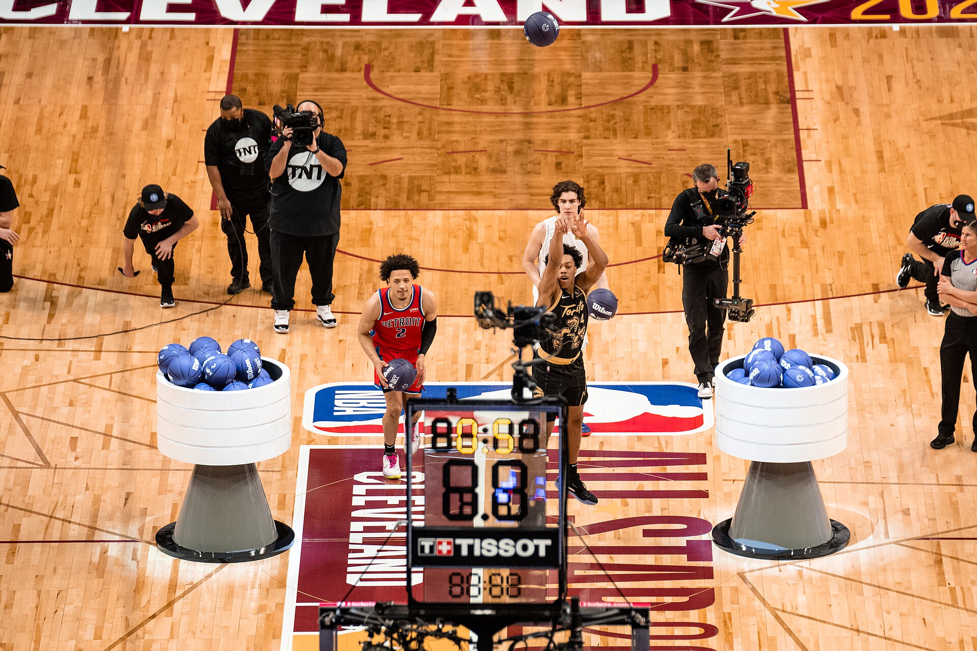 Scottie Barnes pictured with Cade Cunningham and Josh Giddey (file photo)
