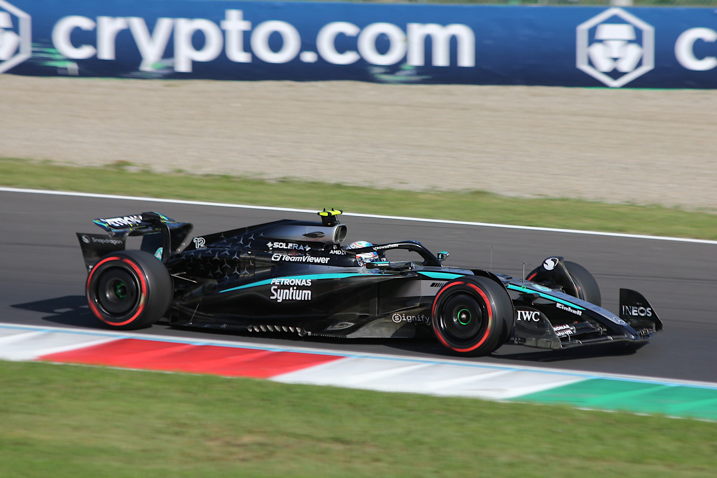 Andrea Kimi Antonelli driving his No. 12 Mercedes-AMG F1 car during qualifying for the 2025 Italian Grand Prix at Monza — 2025 file photo