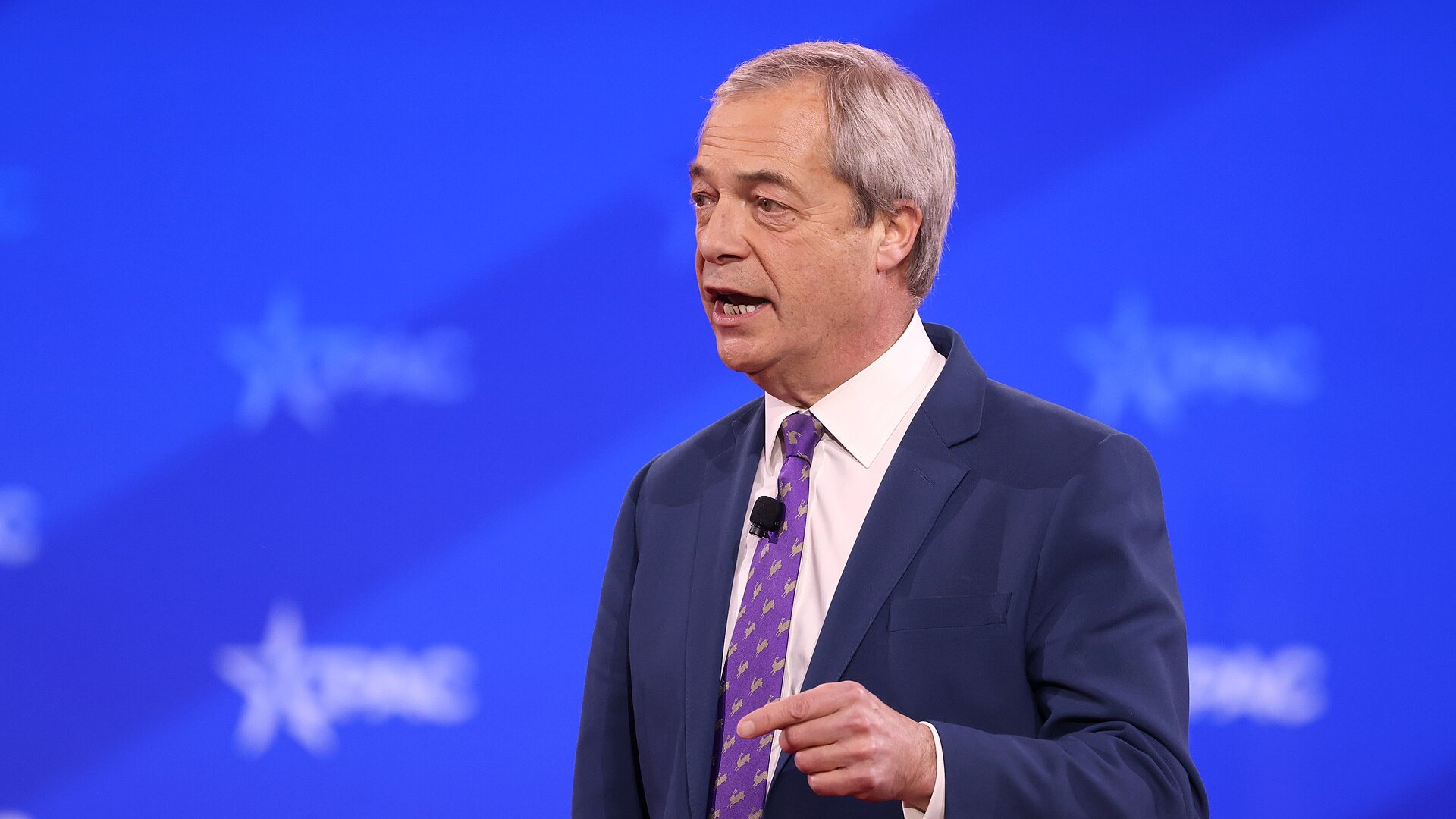 Nigel Farage speaking at the Conservative Political Action Conference (CPAC) in National Harbor, Maryland, in February 2025 (file photo)
