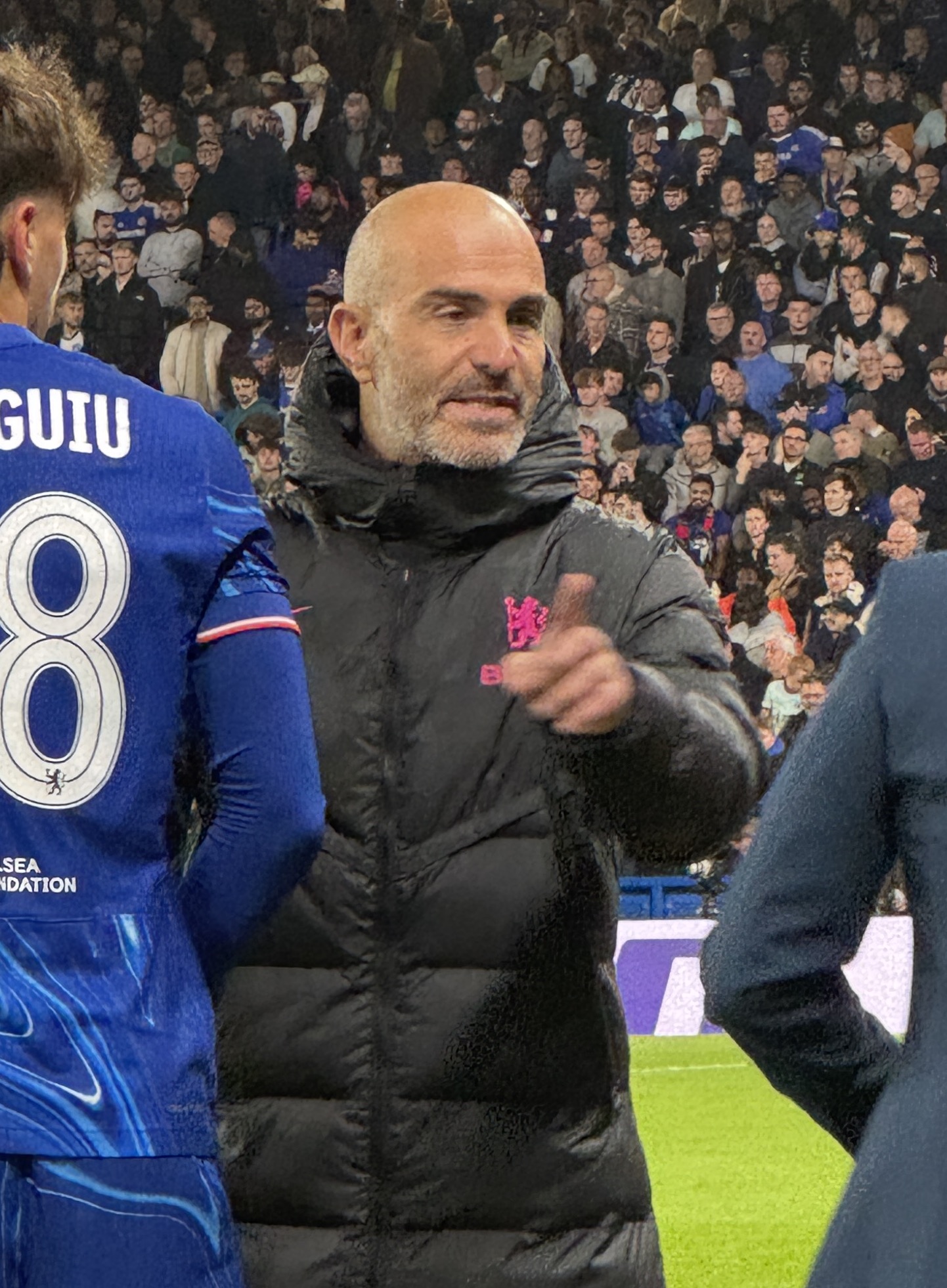 Enzo Maresca on the touchline during a match (file photo)