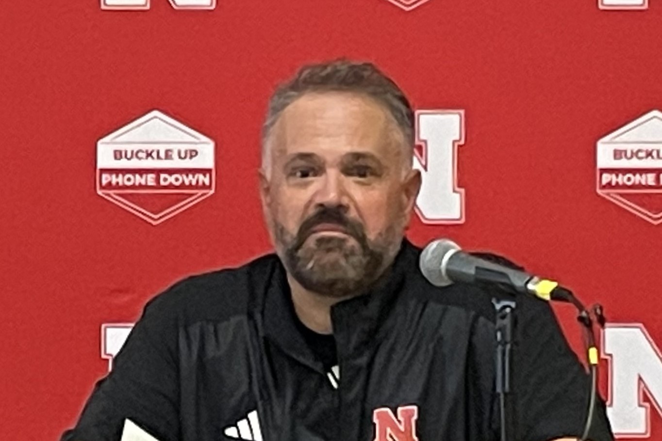 Nebraska head coach Matt Rhule at a post-game press conference in August 2023, after his first game in charge of the Cornhuskers (file photo)