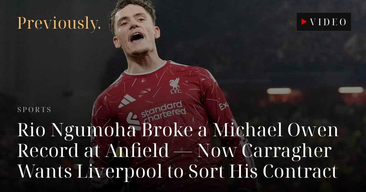 Rio Ngumoha Broke a Michael Owen Record at Anfield — Now Carragher Wants Liverpool to Sort His Contract