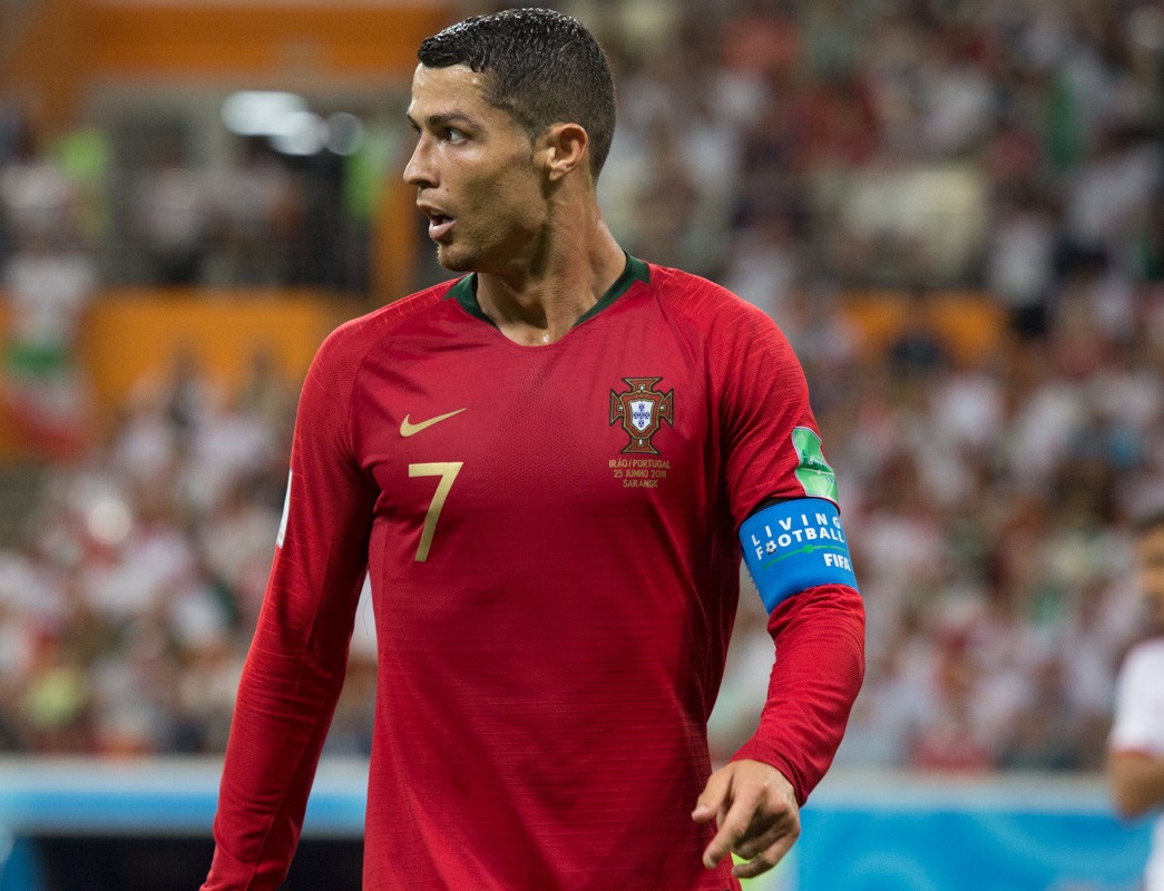 Cristiano Ronaldo wearing Portugal’s No. 7 shirt at the 2018 World Cup