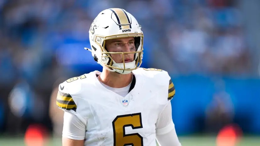 Tyler Shough in a New Orleans Saints uniform