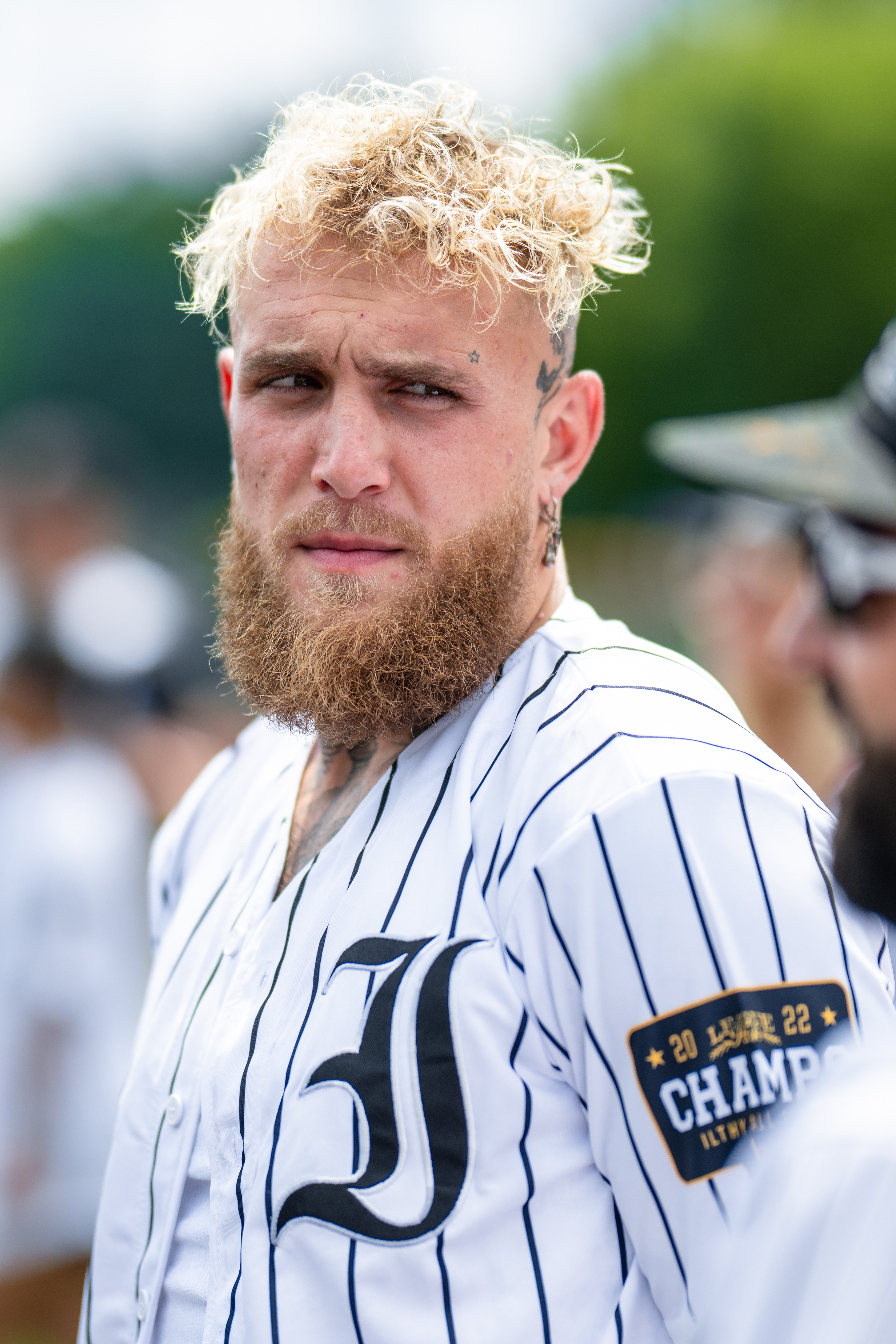 Jake Paul — bleached hair and full beard, head-and-shoulders portrait (August 2023 file photo)
