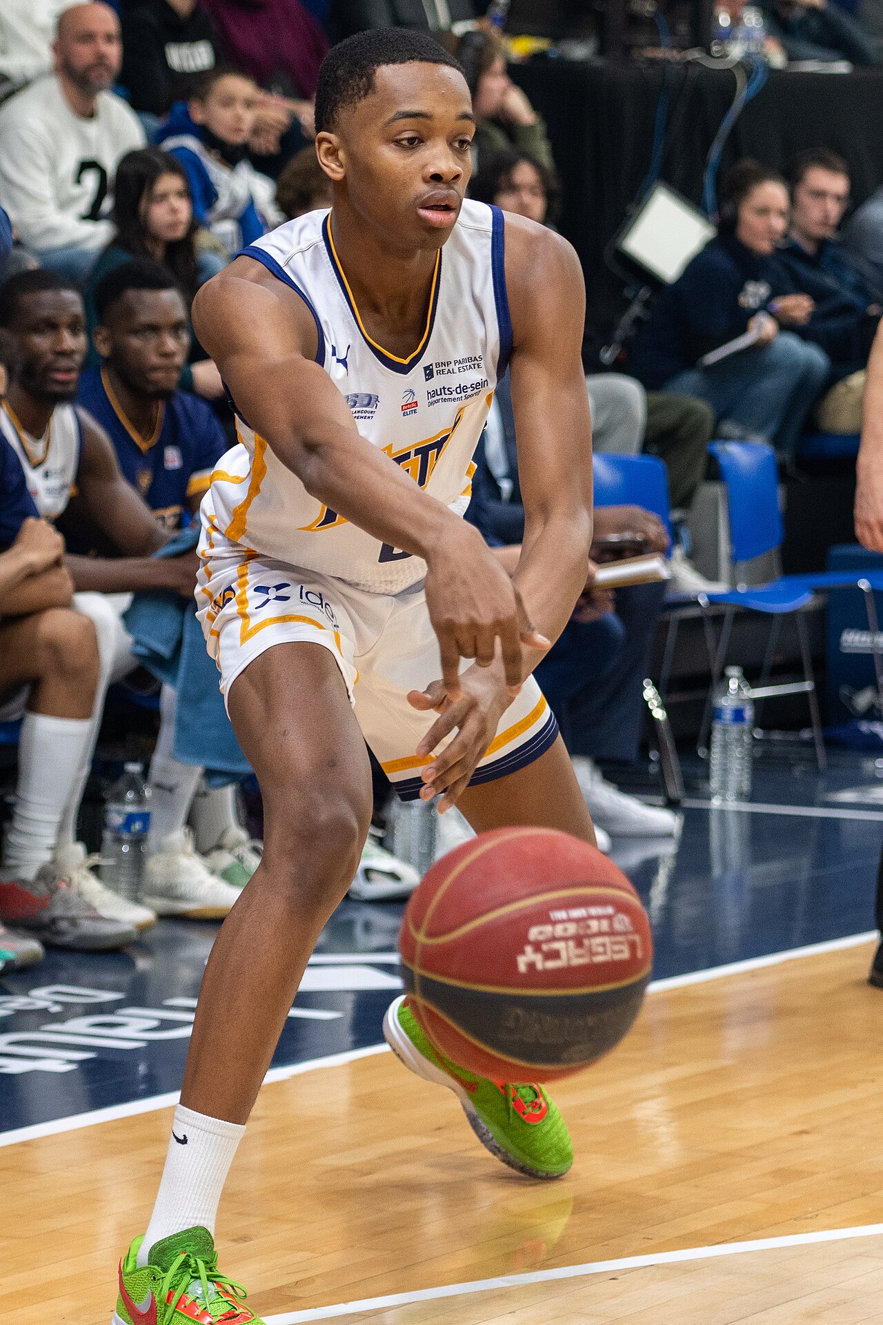 Bilal Coulibaly in action for Metropolitans 92 in France before joining the Wizards (file photo)