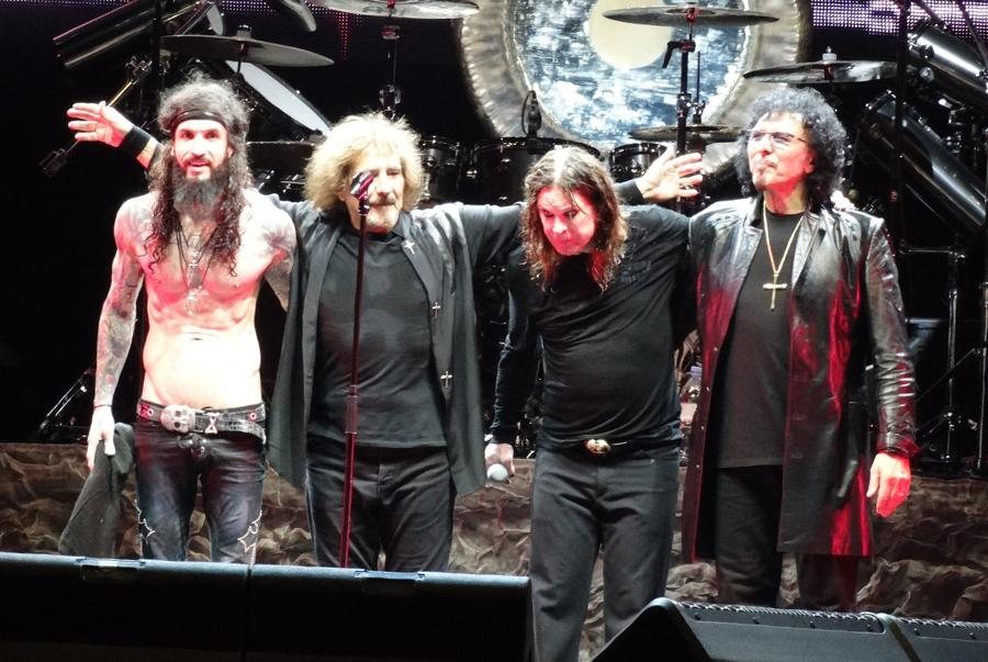 Ozzy Osbourne on stage with Black Sabbath in 2013