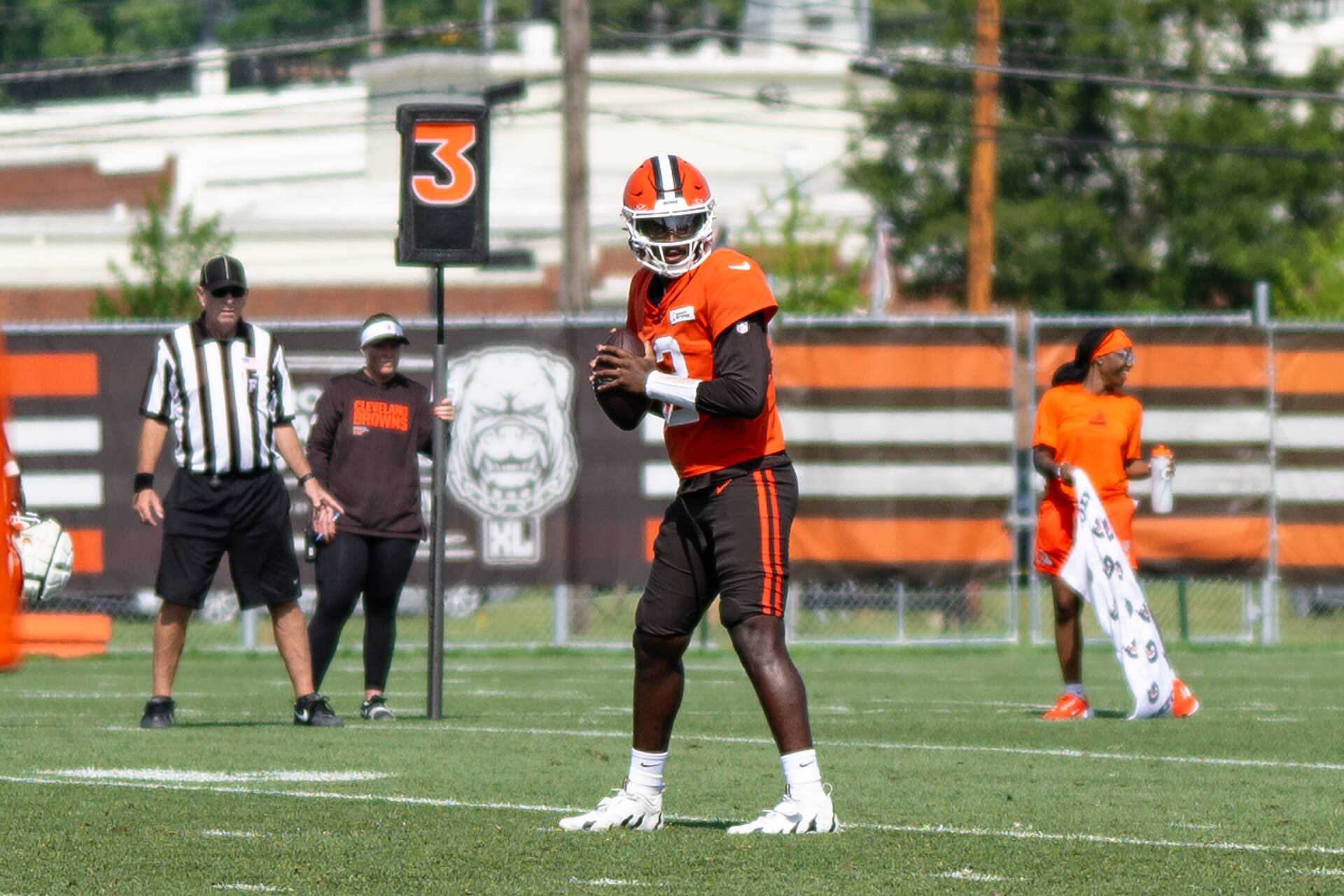 Shedeur Sanders at Cleveland Browns training camp in 2025 (file photo, Wikimedia Commons)
