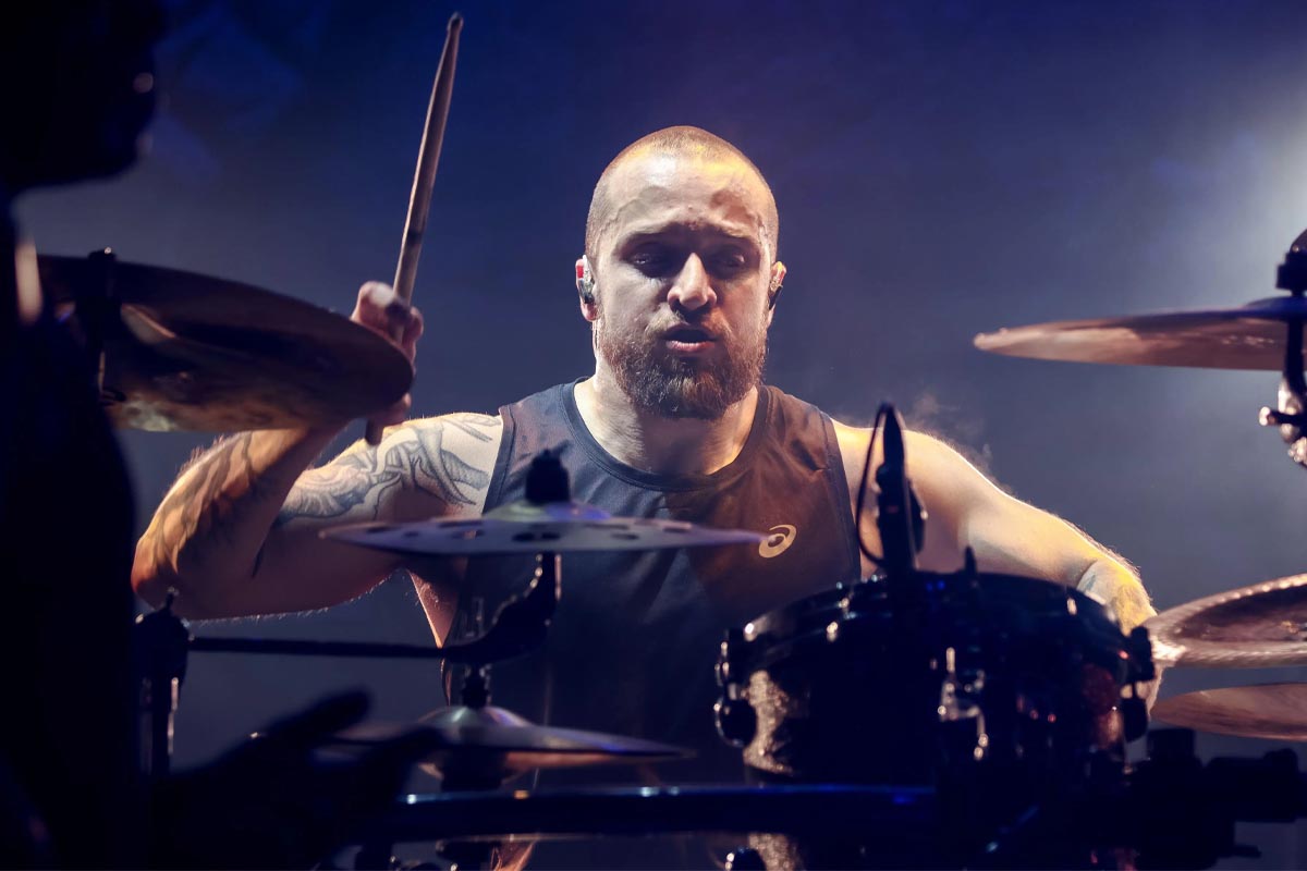 Slipknot drummer Eloy Casagrande playing drums live