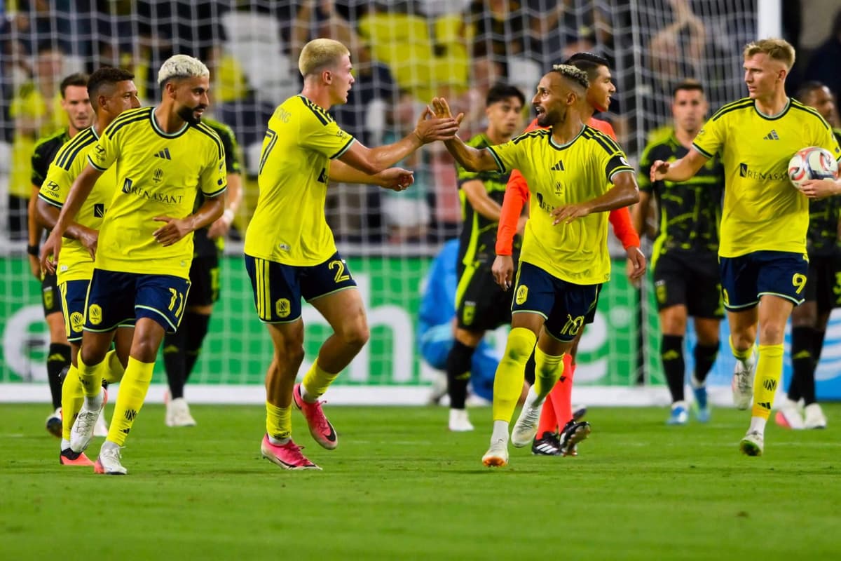Nashville SC players celebrate a goal during the 2026 MLS season
