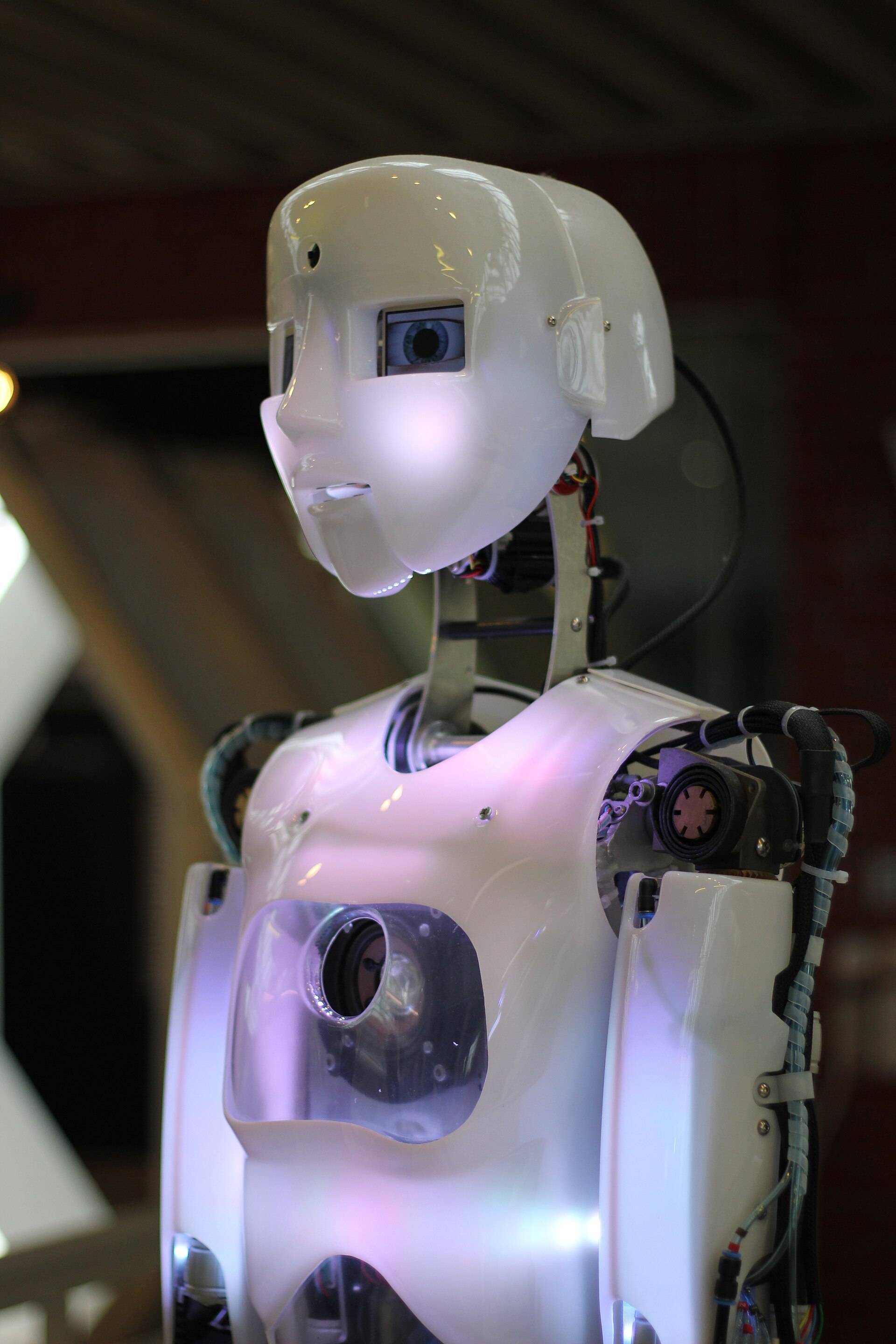 A humanoid robot on display