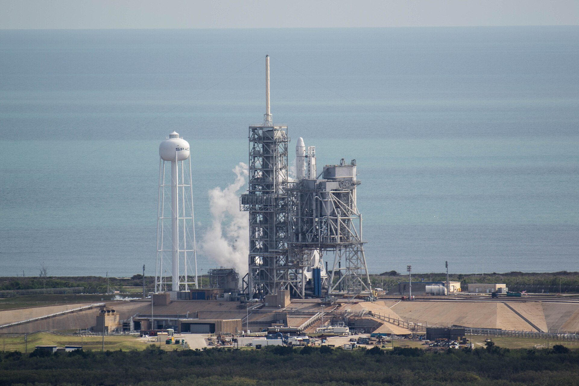 A Falcon 9 rocket launching at dawn (file photo)