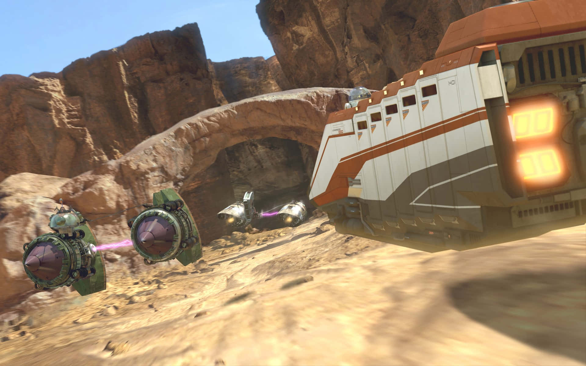 The podrace on Tatooine from Star Wars: Episode I — The Phantom Menace