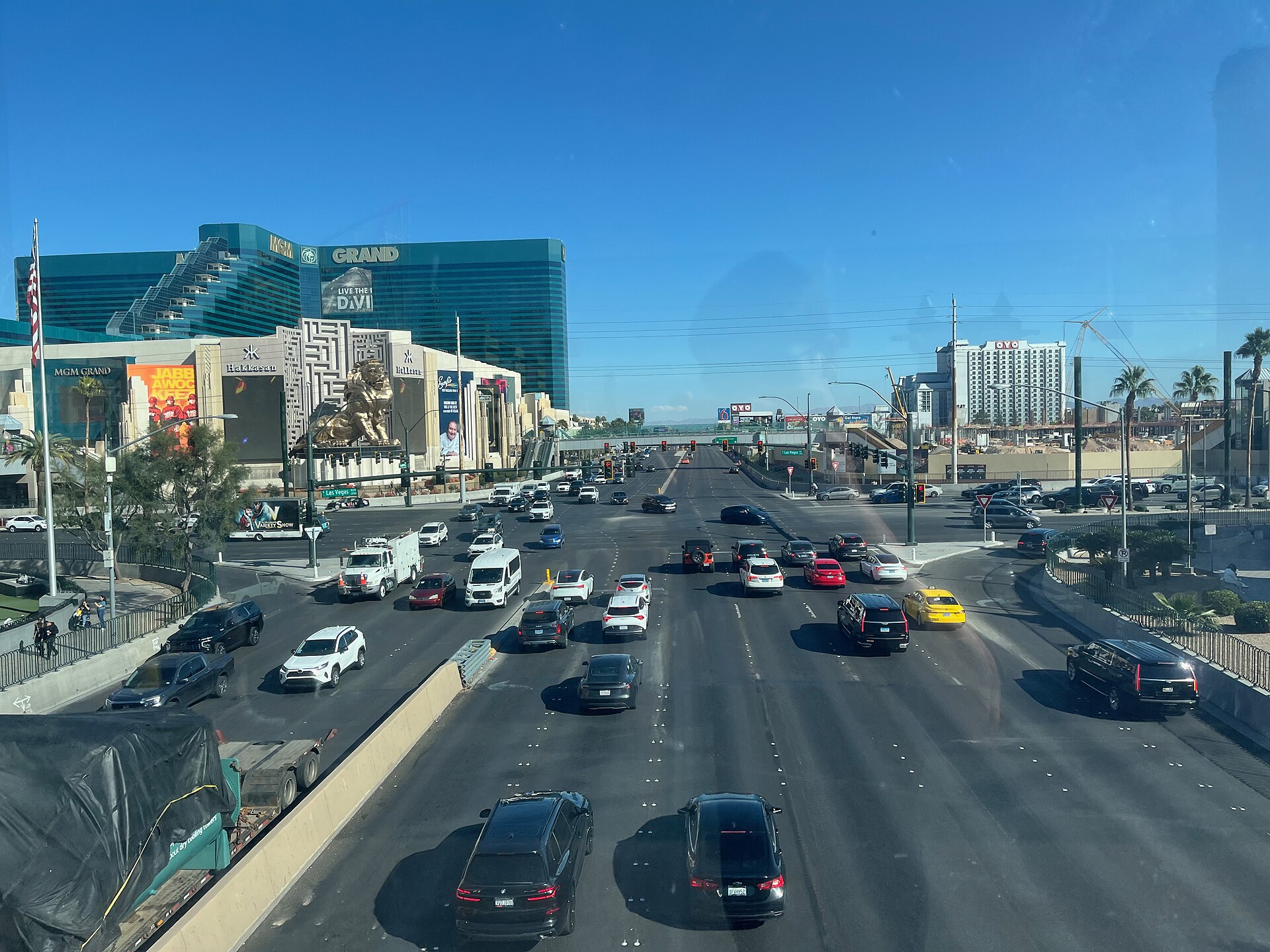 The Tropicana Avenue and Las Vegas Boulevard intersection in Las Vegas, Nevada