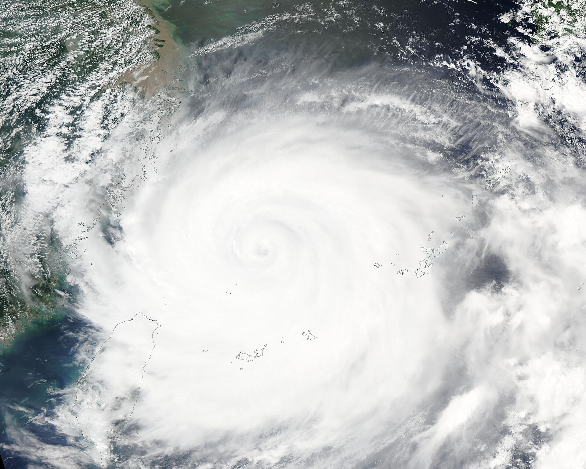 Satellite view of a powerful typhoon swirling over the western Pacific (file photo)