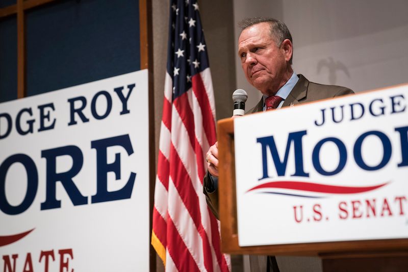 Roy Moore campaigning in Alabama.