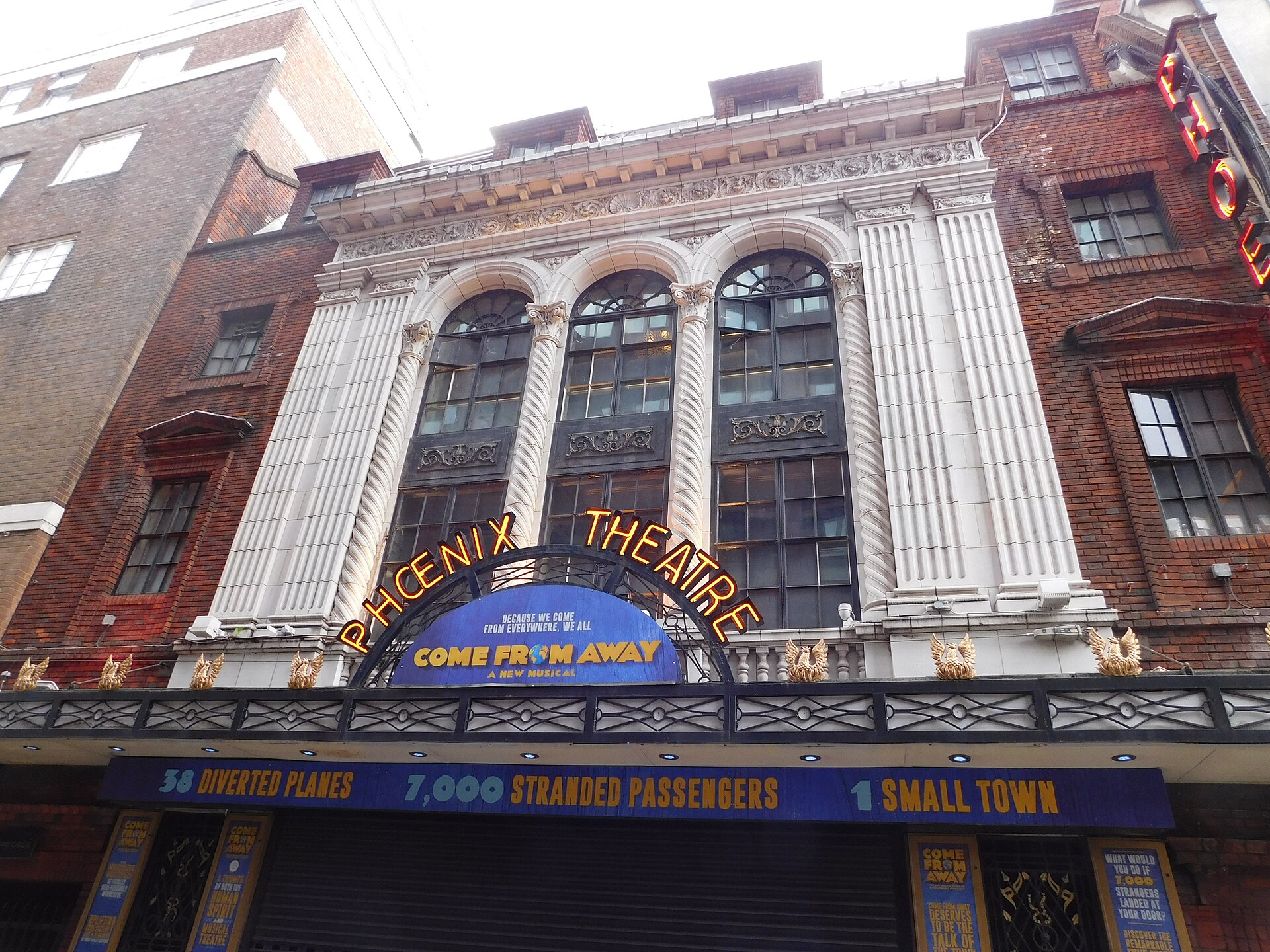A London West End theatre at night