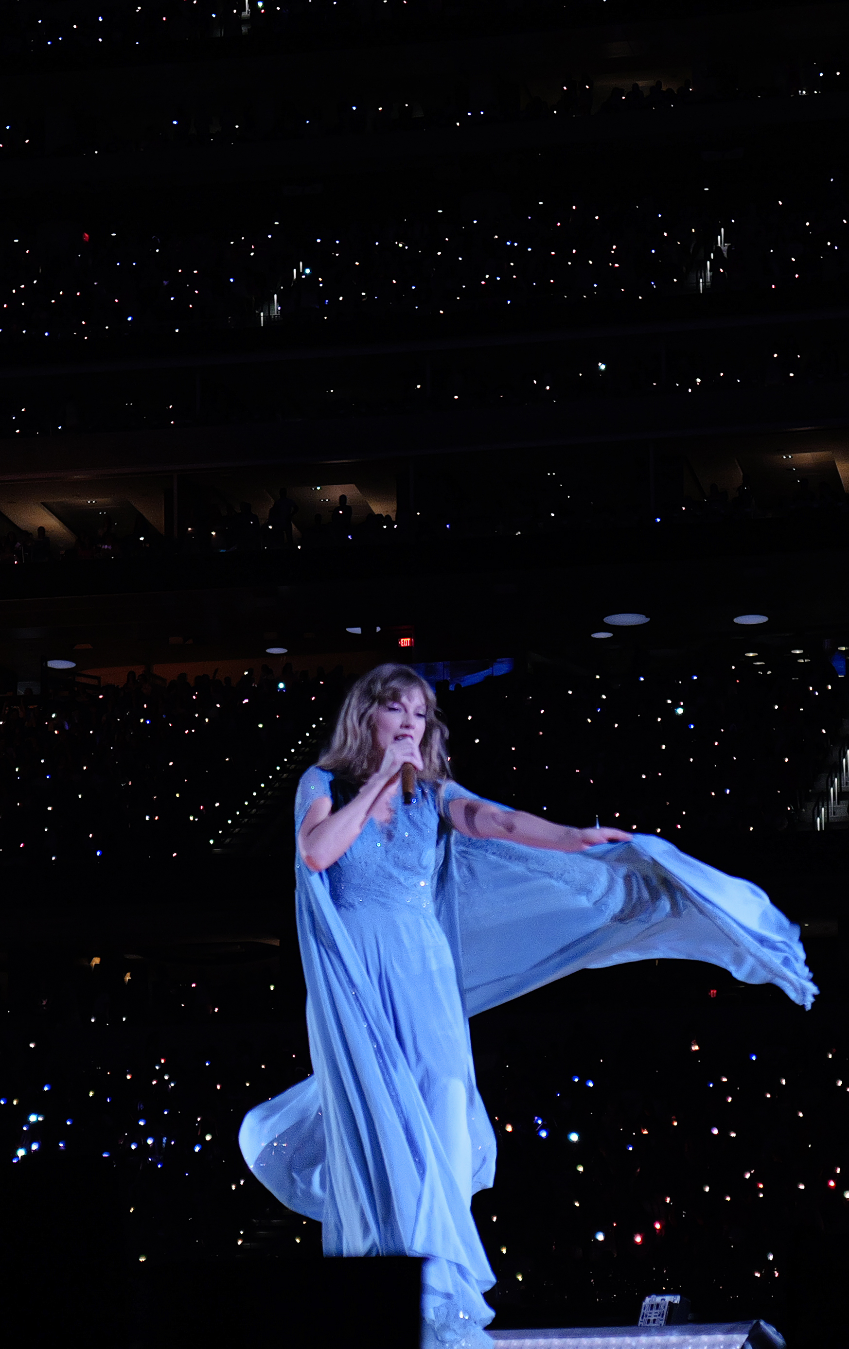 Taylor Swift performing on the Eras Tour, 2023
