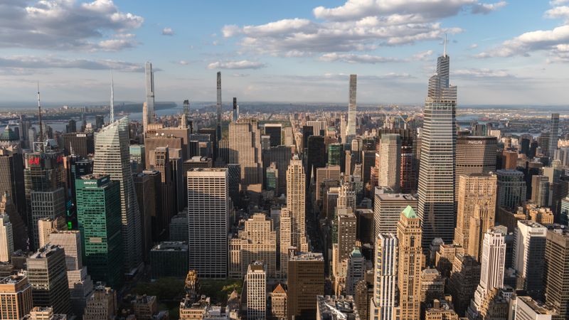 The Manhattan skyline in daylight