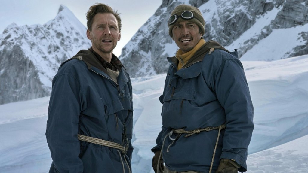 Climbers on the high slopes of Mount Everest, the setting of Apple Original Film Tenzing