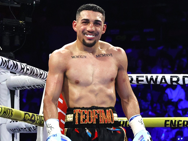 Teofimo Lopez in the ring during a championship fight