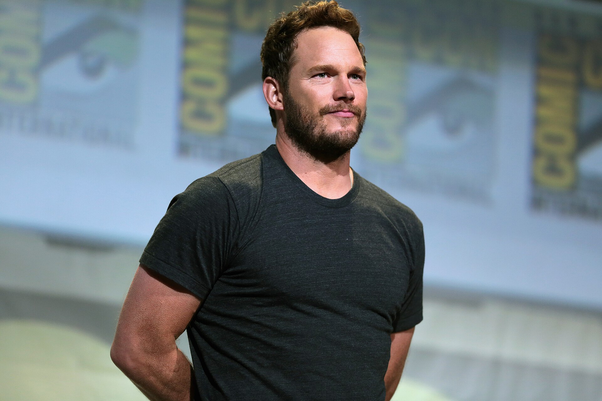 Chris Pratt photographed in bright daylight