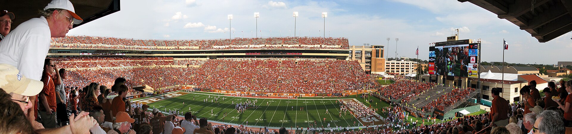 Darrell K Royal–Texas Memorial Stadium in Austin, Texas, in bright daylight