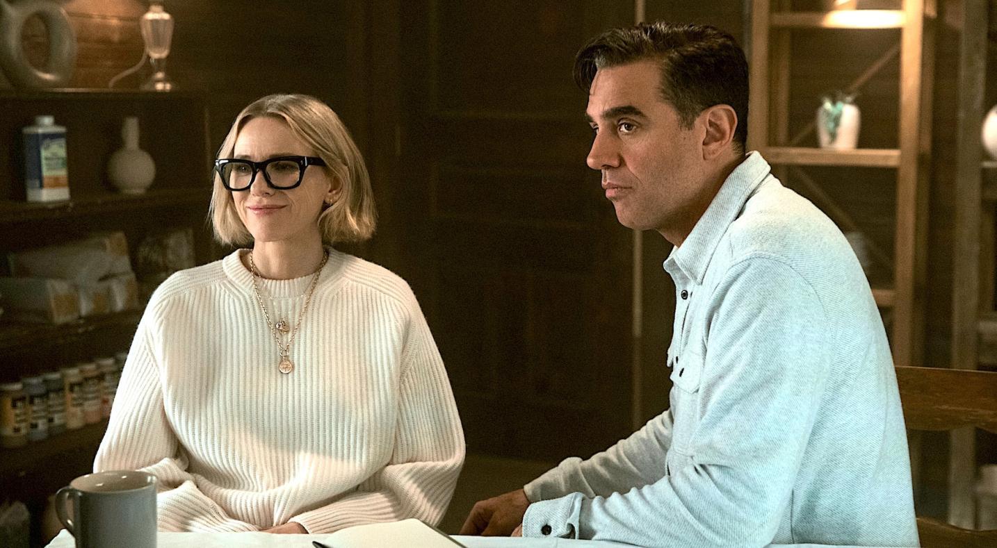 Naomi Watts and Bobby Cannavale as Nora and Dean Brannock in Netflix's 'The Watcher'