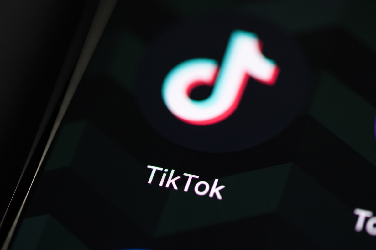 TikTok logo on a dark background