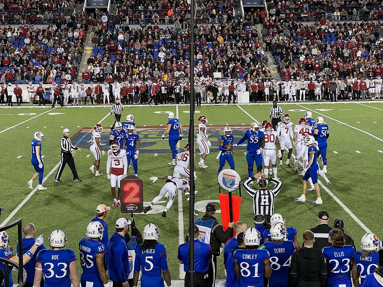 Jalon Daniels playing for Kansas in the 2022 Liberty Bowl