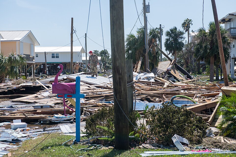 Emergency response crews at work after a storm