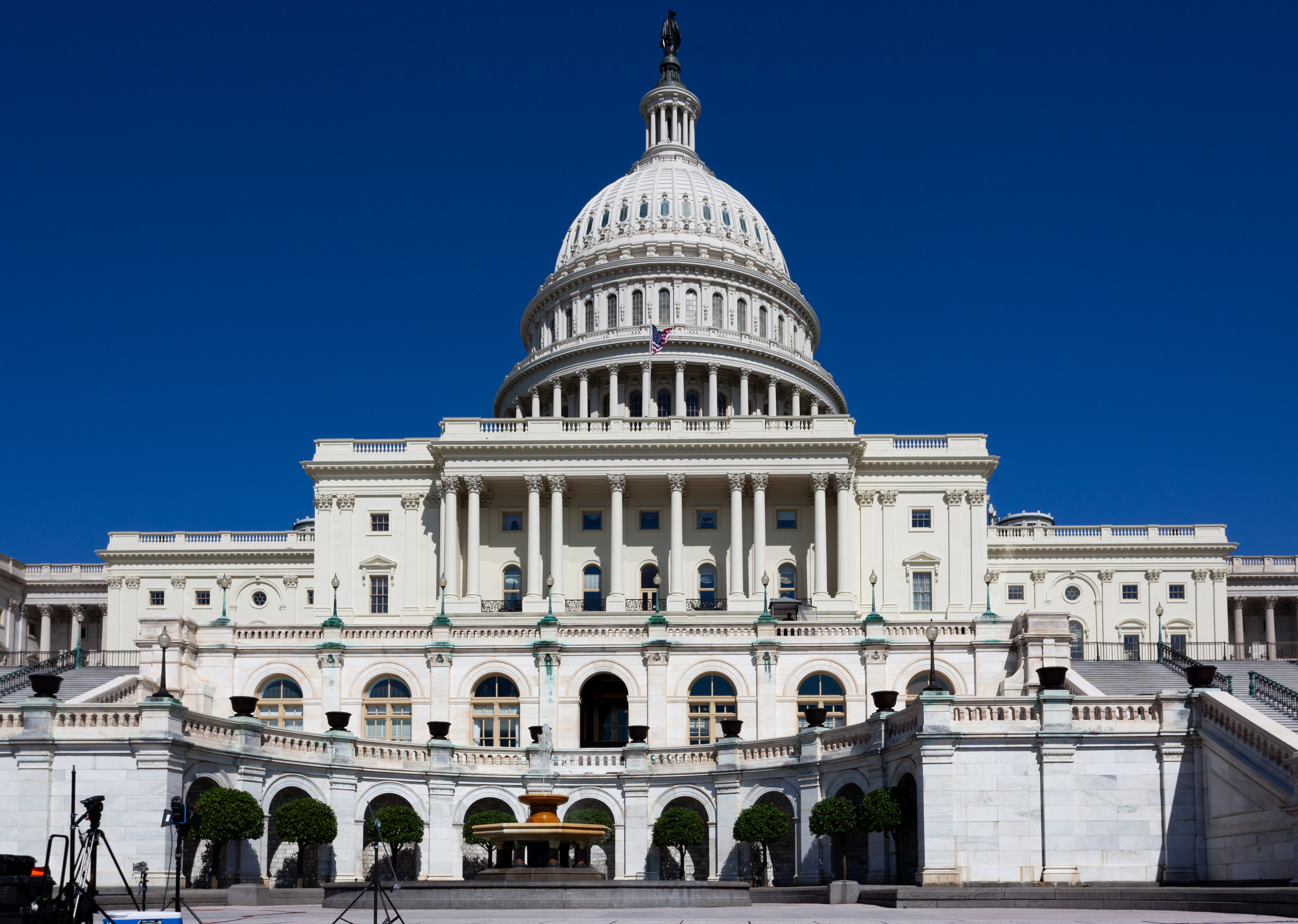 The United States Capitol building with its dome