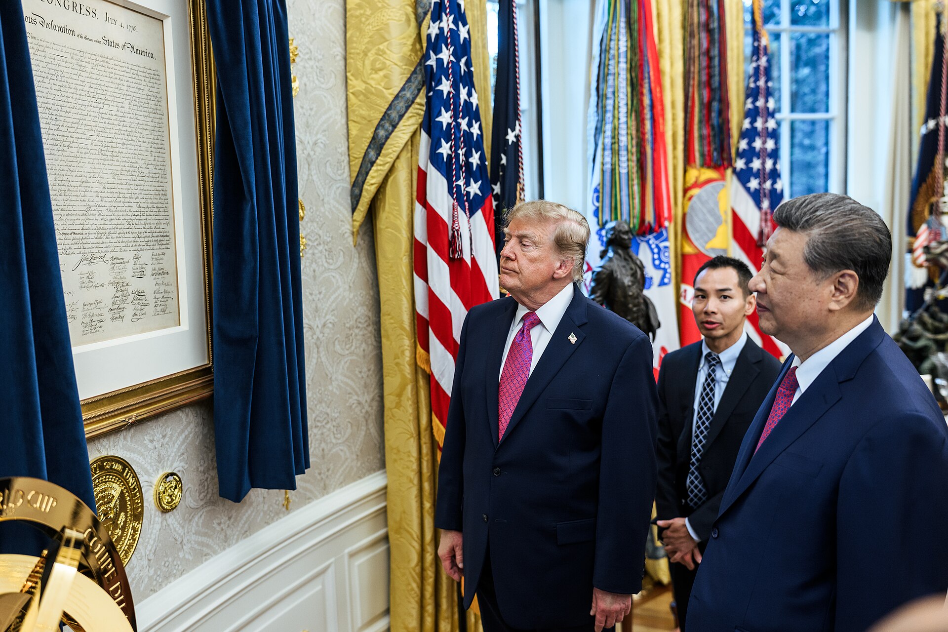President Donald Trump in the Oval Office, where he announced the completion of automatic Trump Account enrollment on October 7, 2026