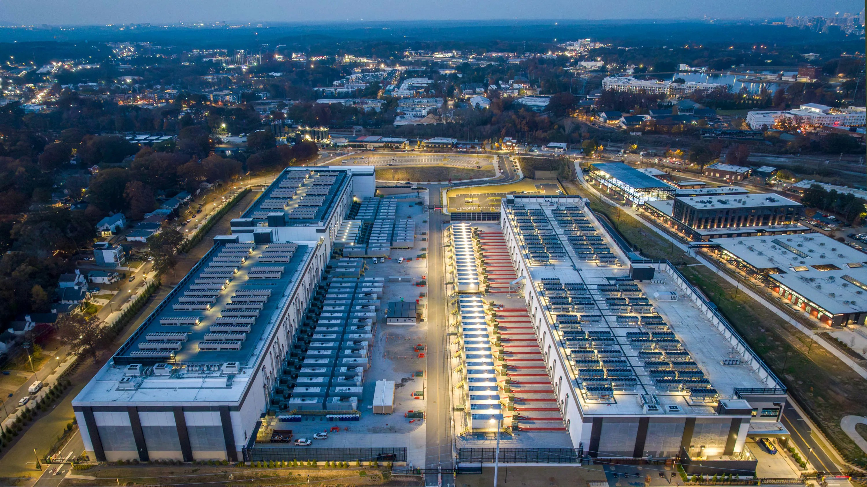 A modern data center building