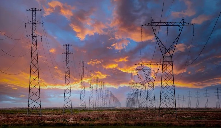 High-voltage electricity transmission towers