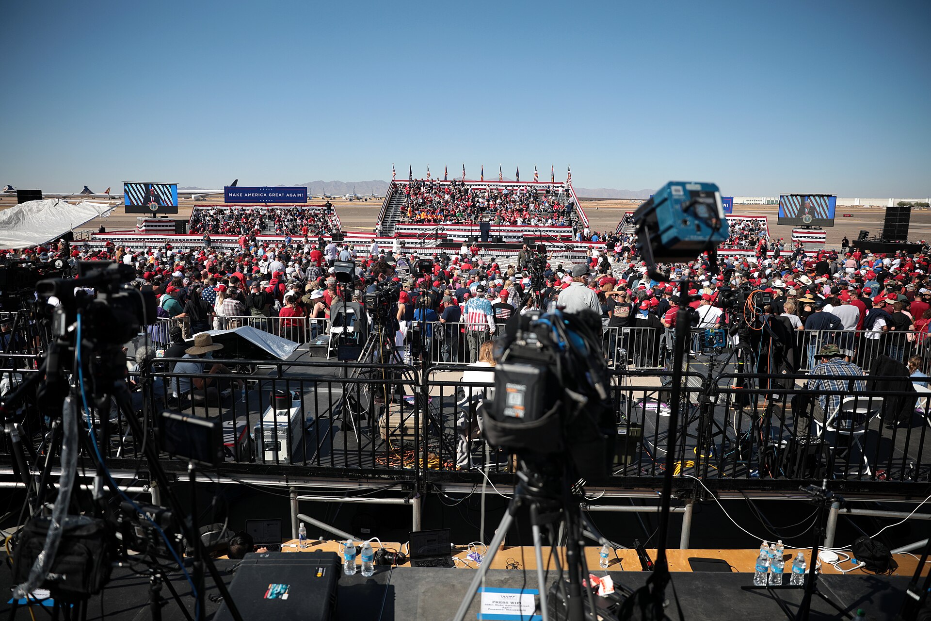 Donald Trump supporters at a campaign rally (file photo)