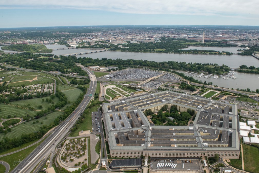 Aerial view of the Pentagon in Arlington, Virginia
