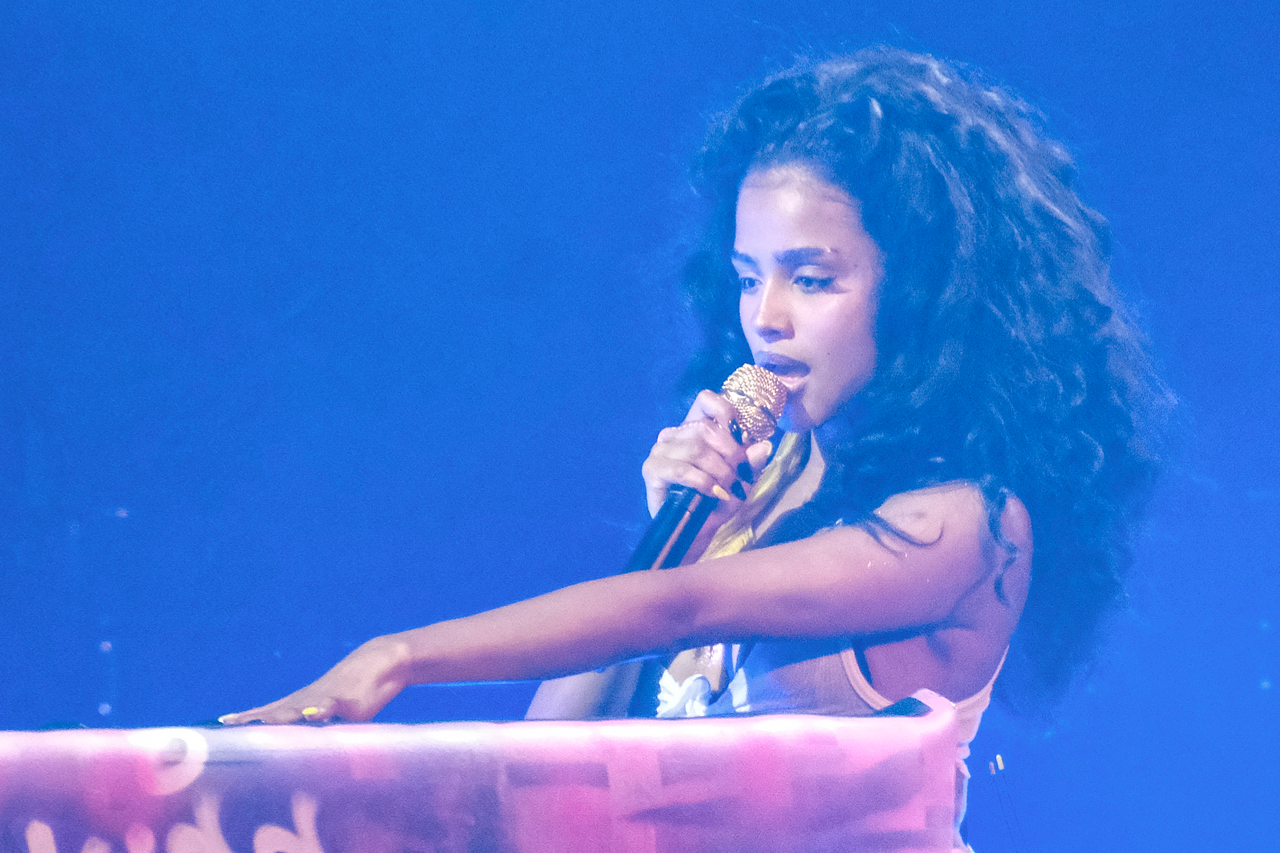 Tyla performing live on stage at the Montreux Jazz Festival