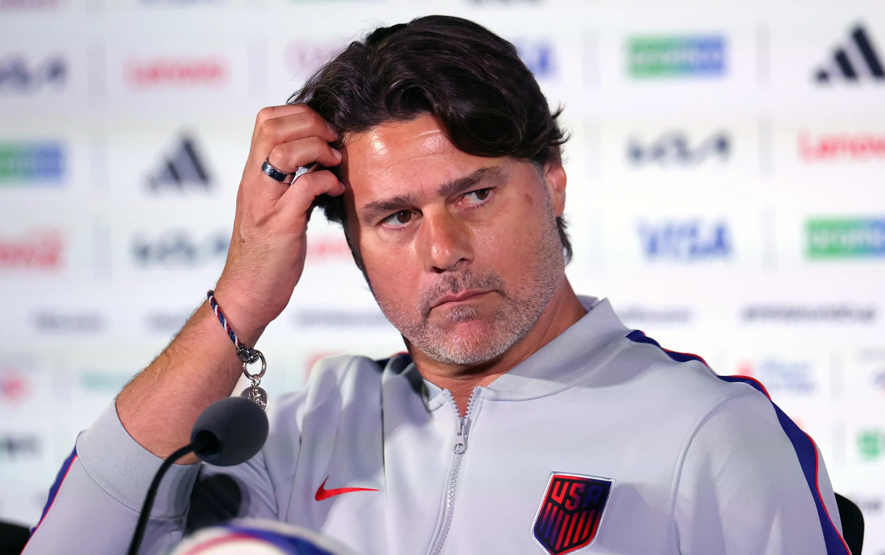 USMNT head coach Mauricio Pochettino on the touchline