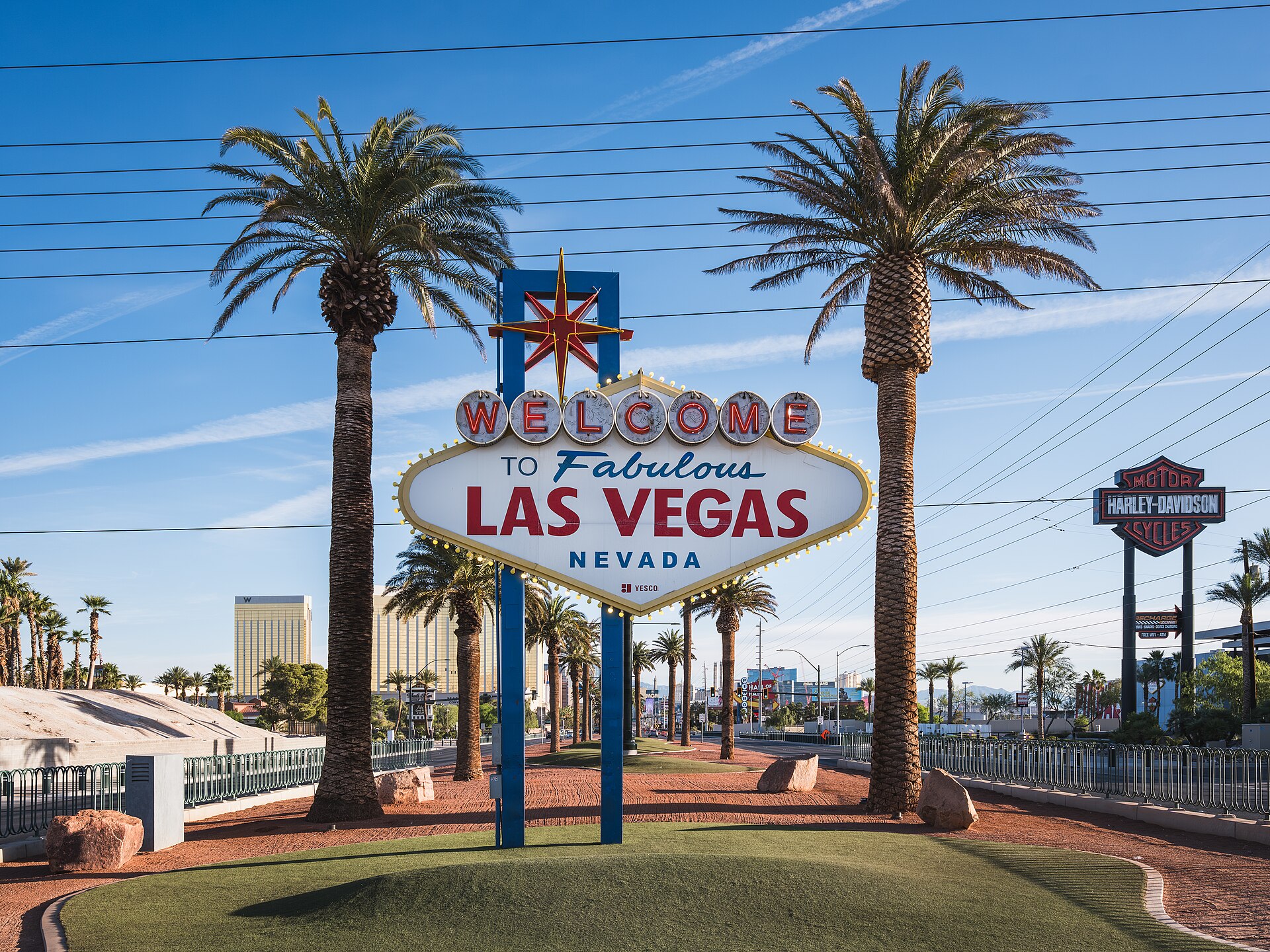 The Welcome to Fabulous Las Vegas sign in bright daylight