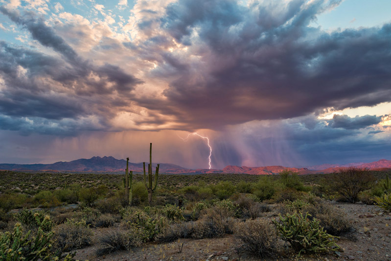 Monsoon storm clouds over the Arizona desert