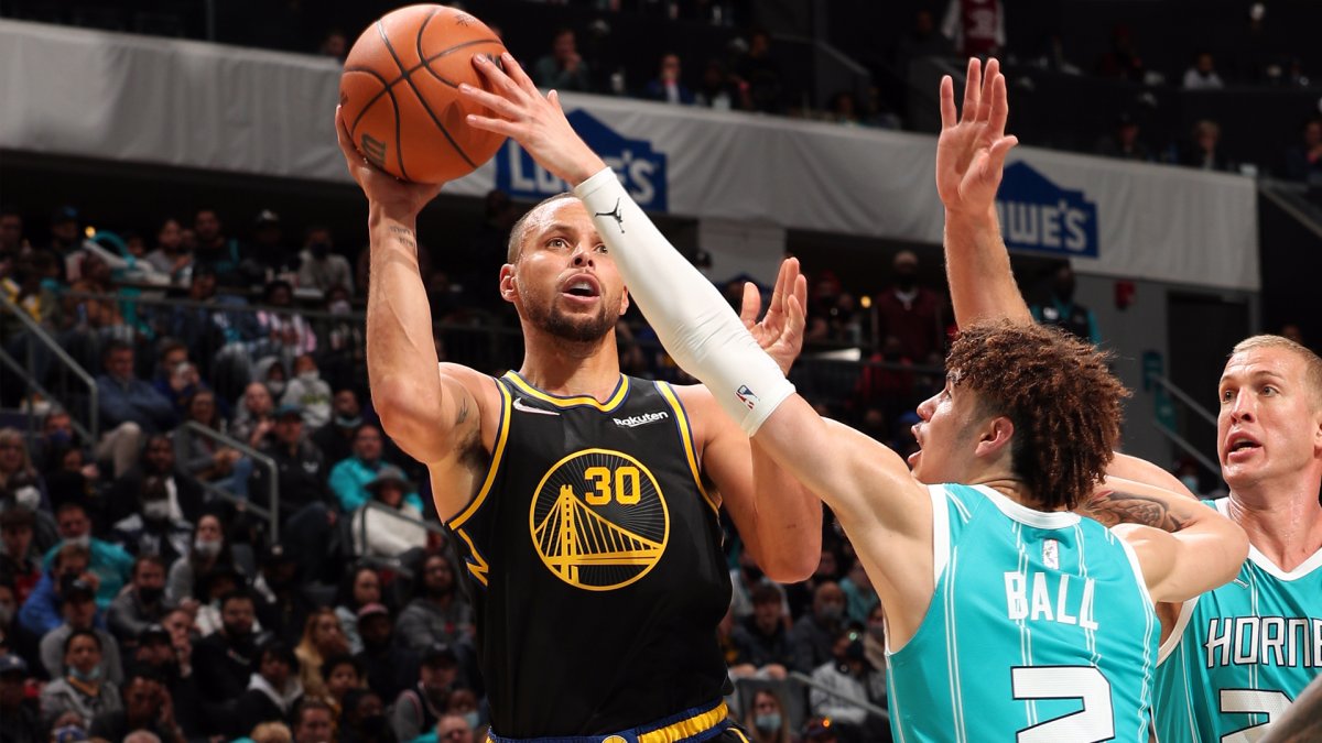 Stephen Curry of the Golden State Warriors shooting